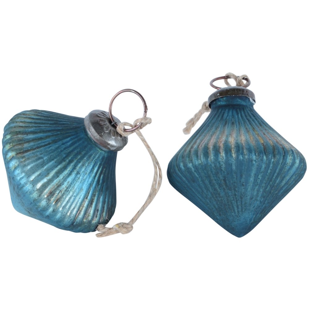 Matte Teal Ribbed Lantern Decoration - ANC8164T - Uneeka