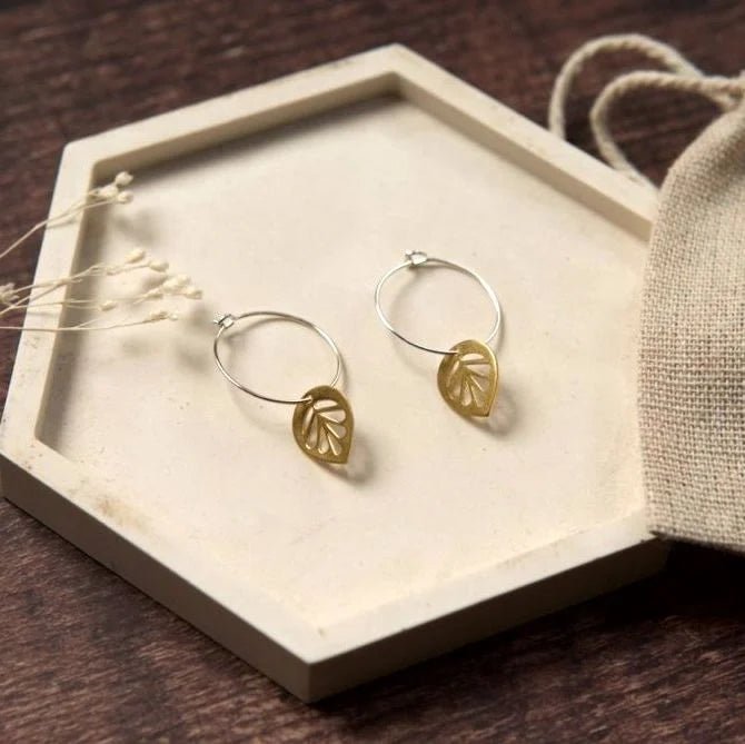 Medium Brass Assorted Shape Hoop Earrings - Emily's Pick - MB016 - Uneeka