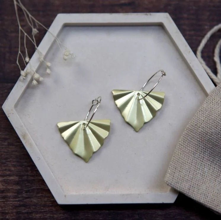 Medium Brass Assorted Shape Hoop Earrings - Emily's Pick - MB018 - Uneeka