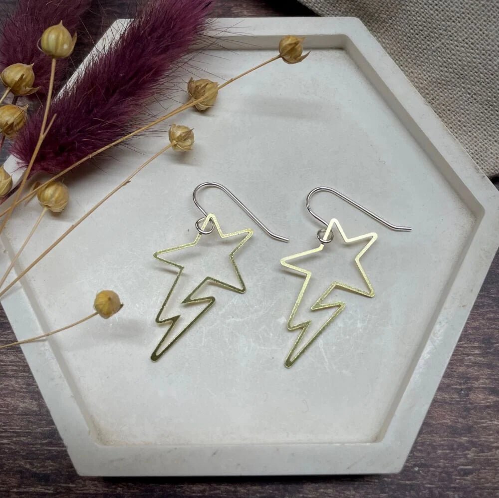 Medium Brass Assorted Shape Hoop Earrings - Emily's Pick - MB037 - Uneeka