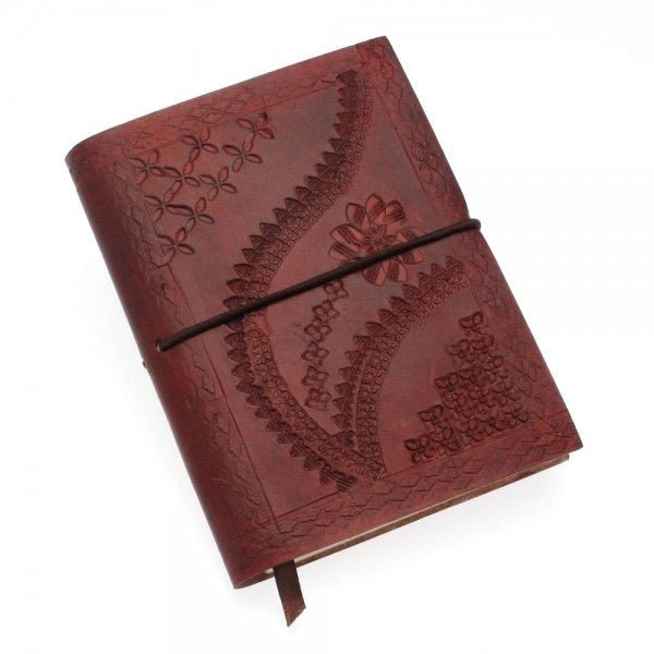 Medium Leather Embossed Notebook - CNB2R - B - Uneeka