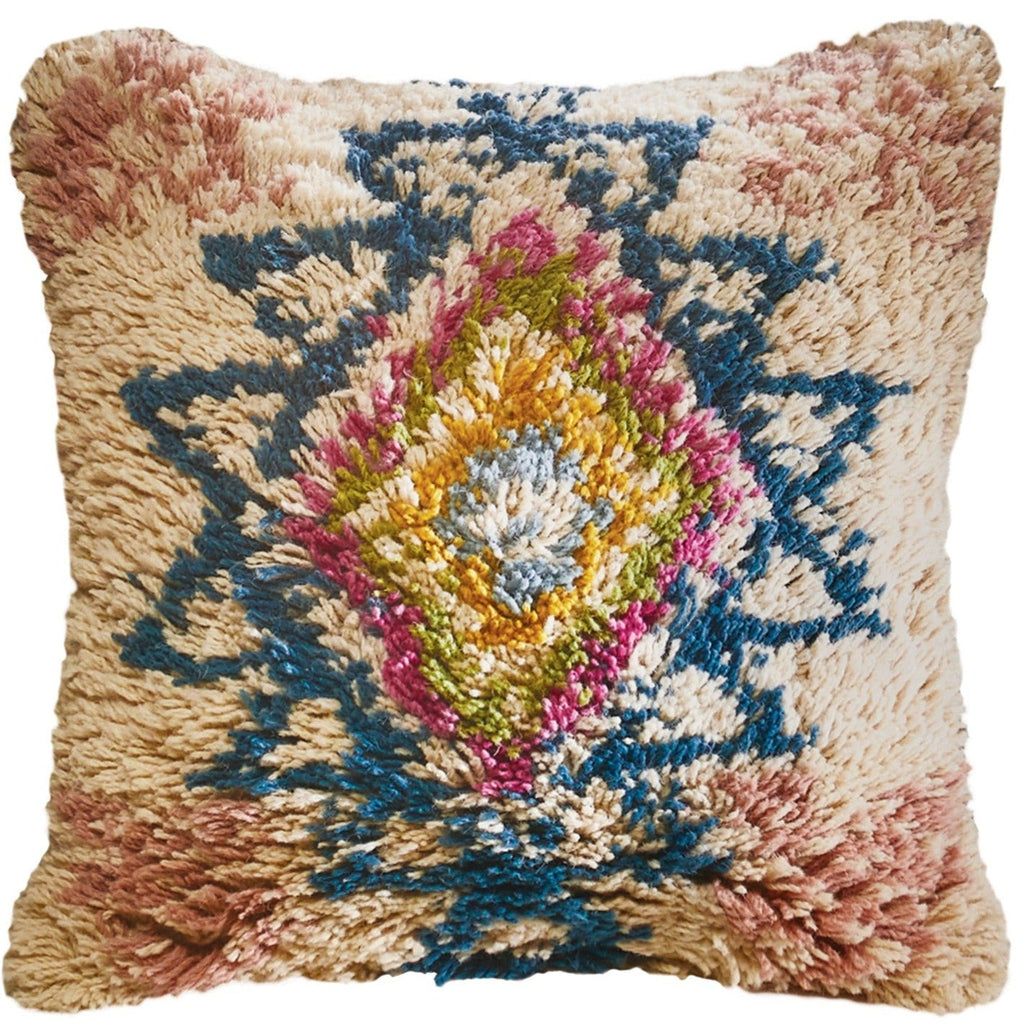 Mega Geometric Pattern Shaggy Wool Cushion - CC108 - Uneeka