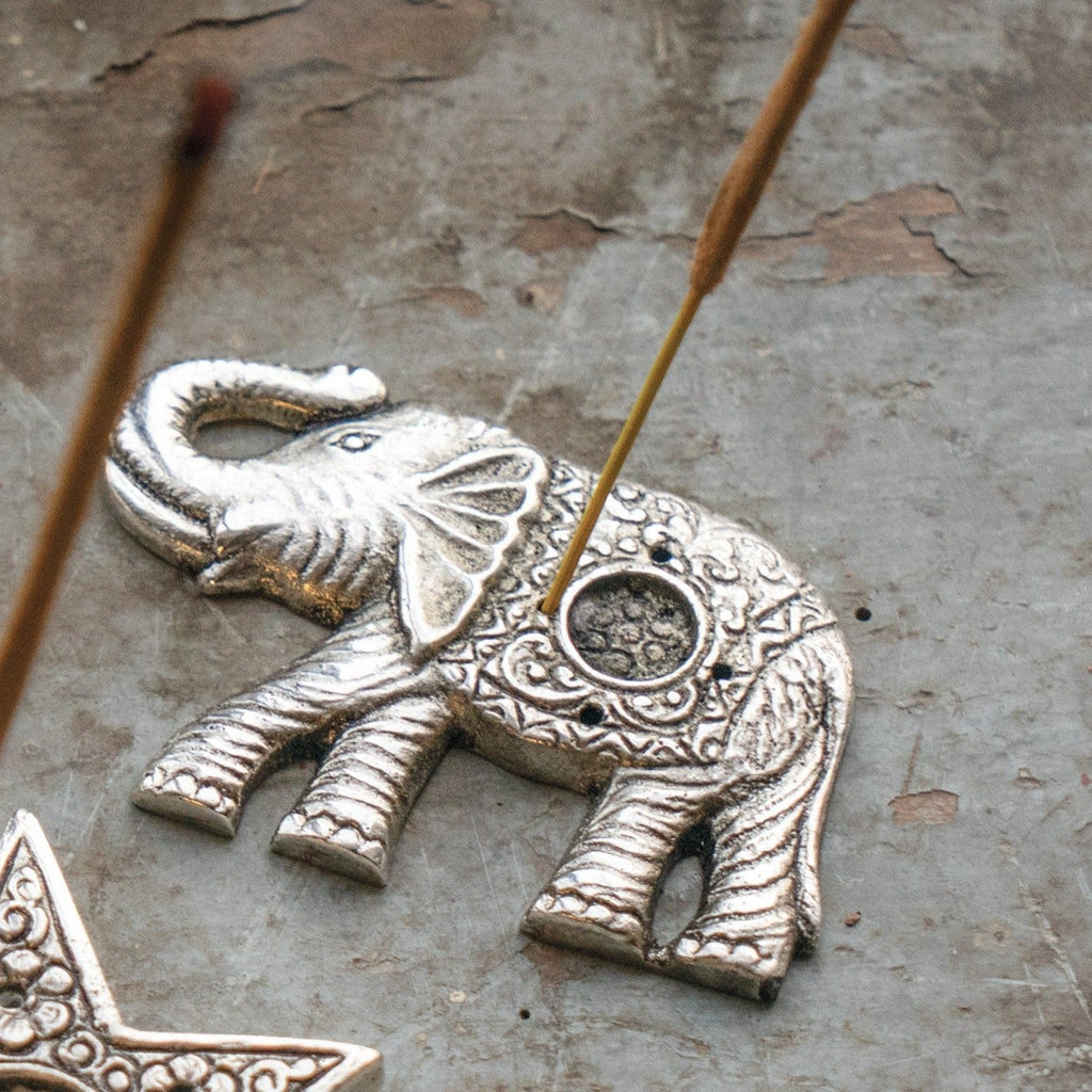 Metal Elephant Shaped Incense Stick Holder - IH56 - Uneeka