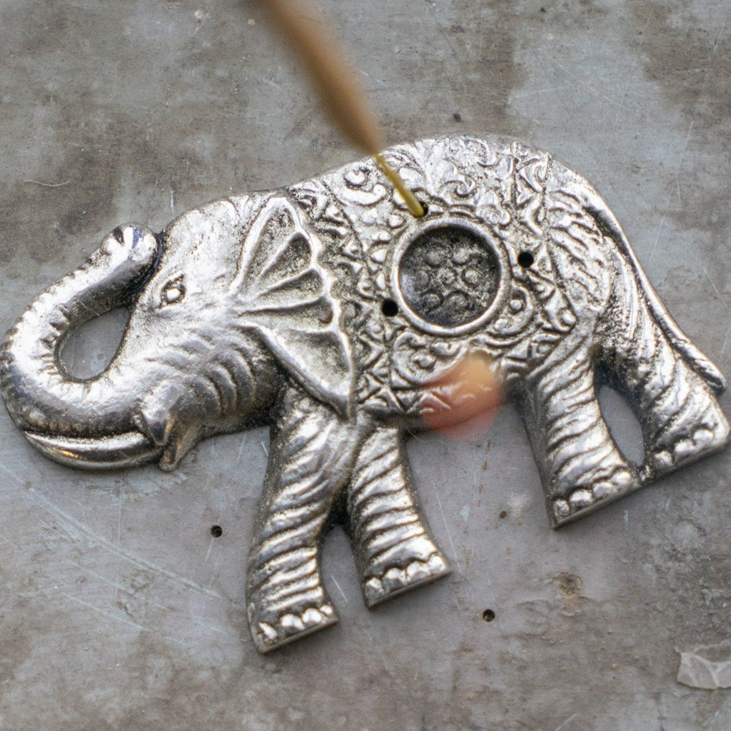 Metal Elephant Shaped Incense Stick Holder - IH56 - Uneeka