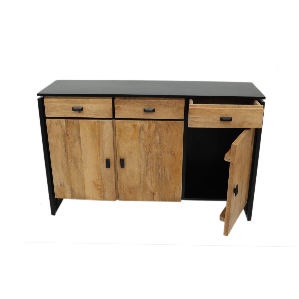 Metal Framed Wooden Large Sideboard - M2157 - Uneeka