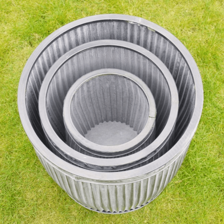 Metal Tub Planter - 3922 - Medium - Uneeka