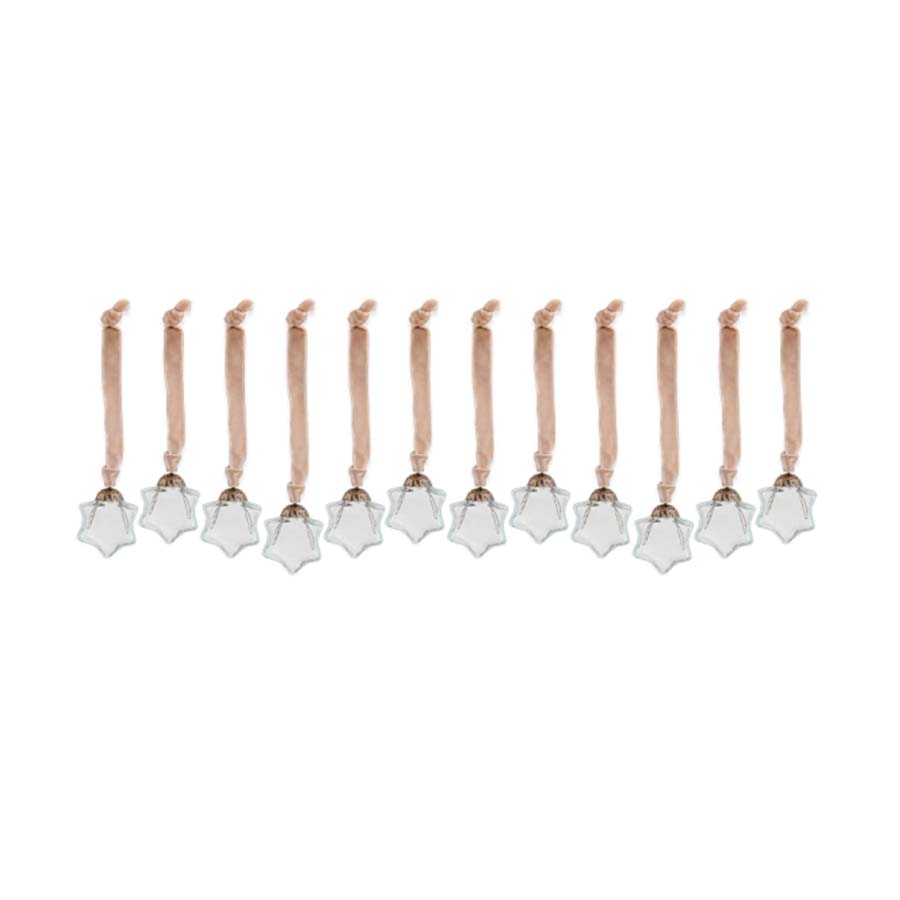 Mini Clear Sardi Star Baubles - SB1201GB - Uneeka