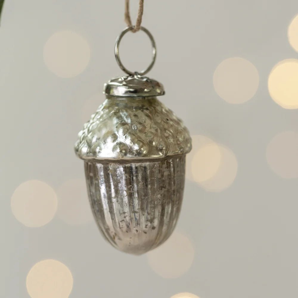 Mini Glass Acorn Bauble - C23632 - Uneeka