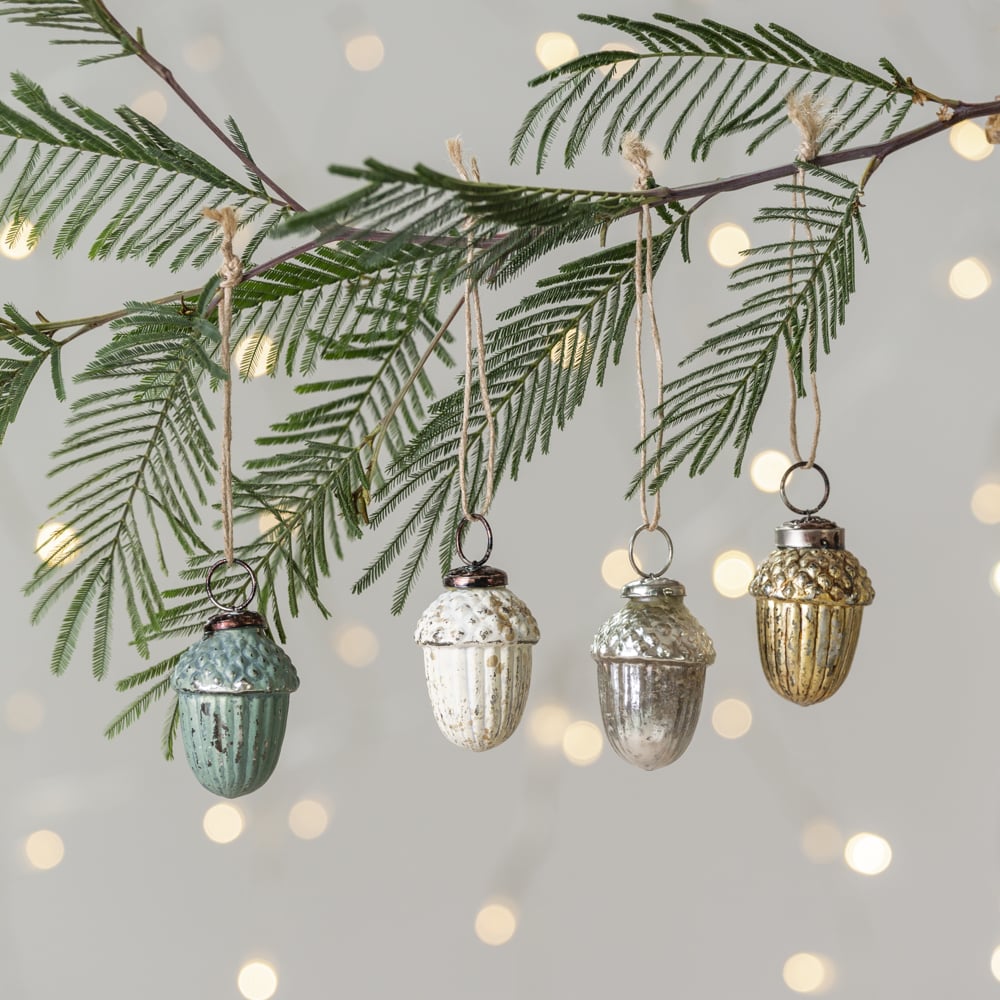 Mini Glass Acorn Bauble - C23635 - Uneeka