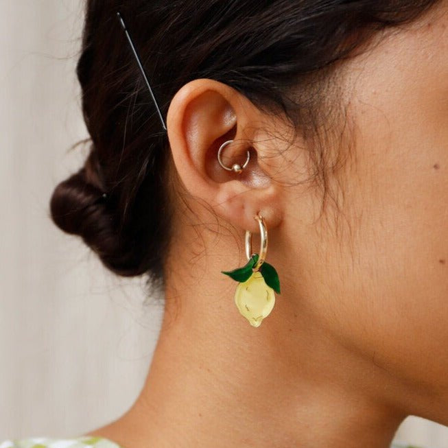 Mini Lemon Gold Hoops - GC220801E mini lemon hoops ii - Uneeka