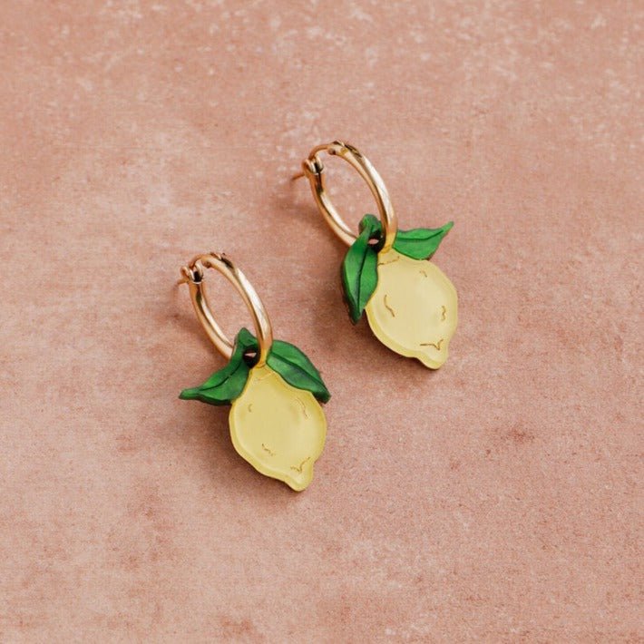 Mini Lemon Gold Hoops - GC220801E mini lemon hoops ii - Uneeka