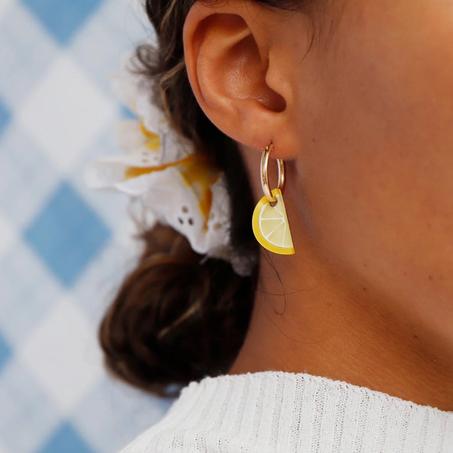 Mini Lemon Slice Gold Hoops - GC232601H - Uneeka