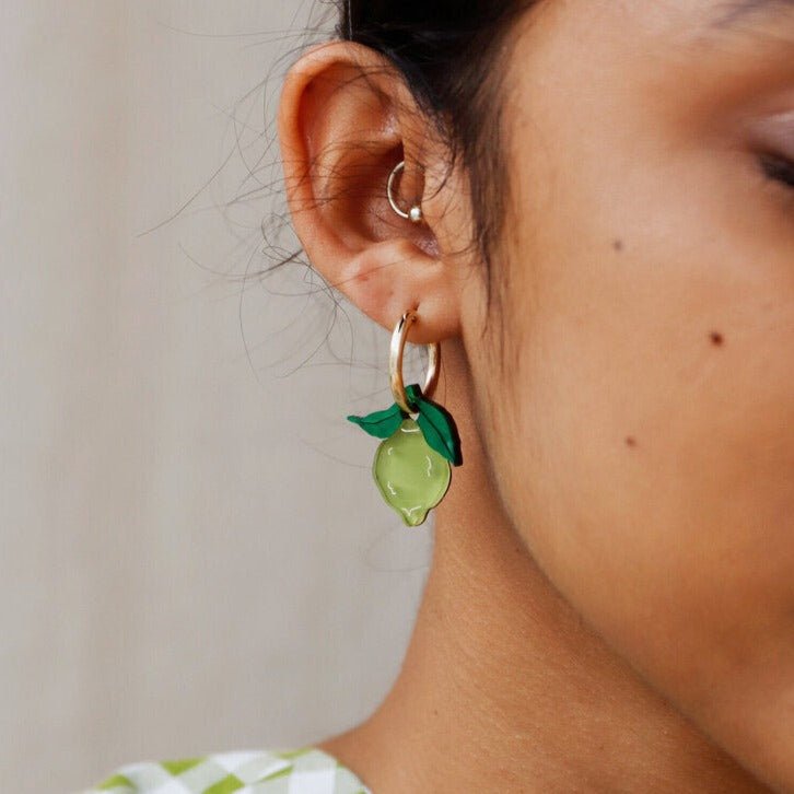 Mini Lime Gold Hoops* - GC221101E - Uneeka