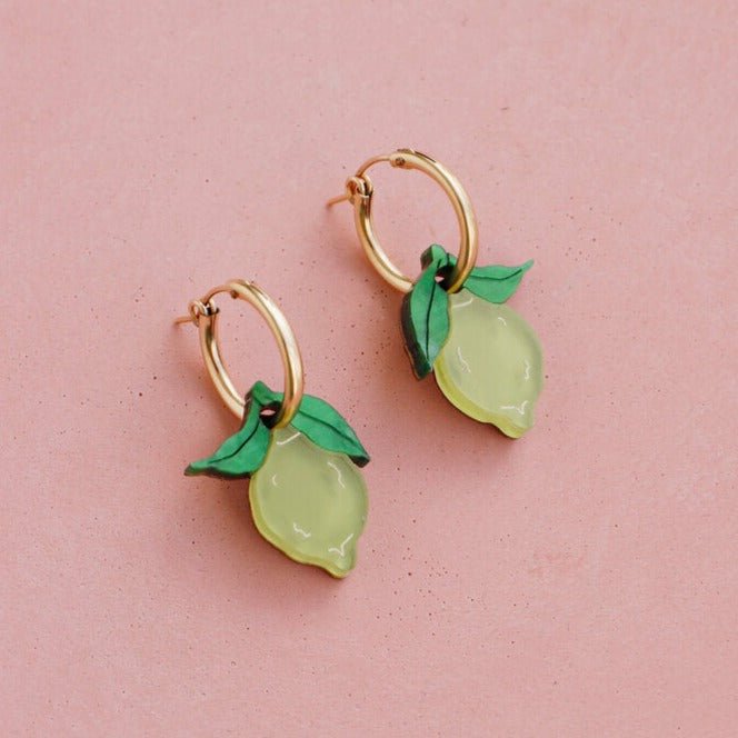 Mini Lime Gold Hoops* - GC221101E - Uneeka