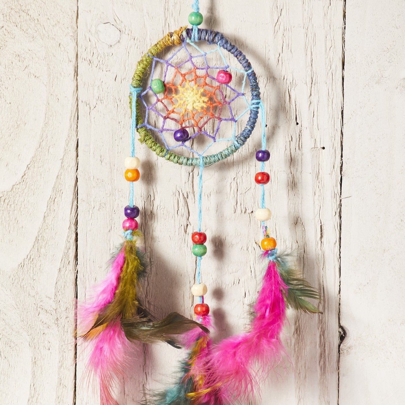 Mini Rainbow Hemp Dreamcatcher - DCAT39 - Uneeka