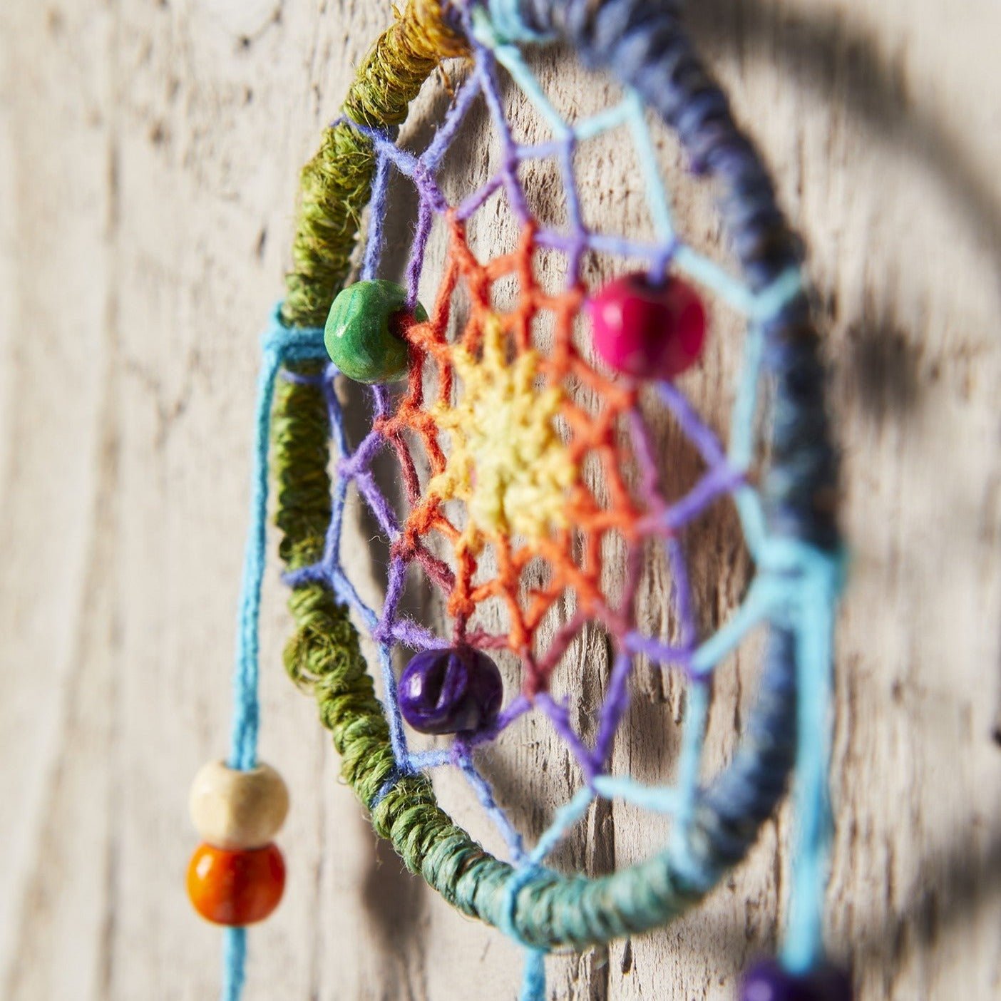 Mini Rainbow Hemp Dreamcatcher - DCAT39 - Uneeka