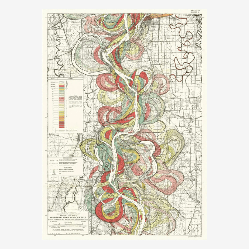 Mississippi Meanders 1 Framed Art Print - 50 x 70 8400 - Uneeka