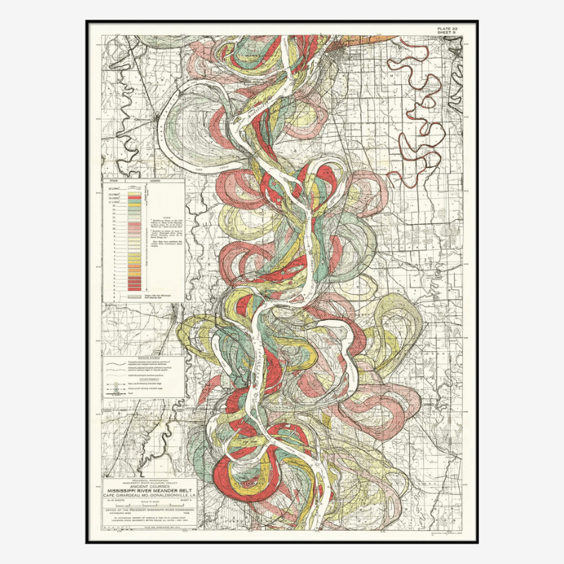 Mississippi Meanders 1 Framed Art Print - BFP 50 x 70 8400 - Uneeka