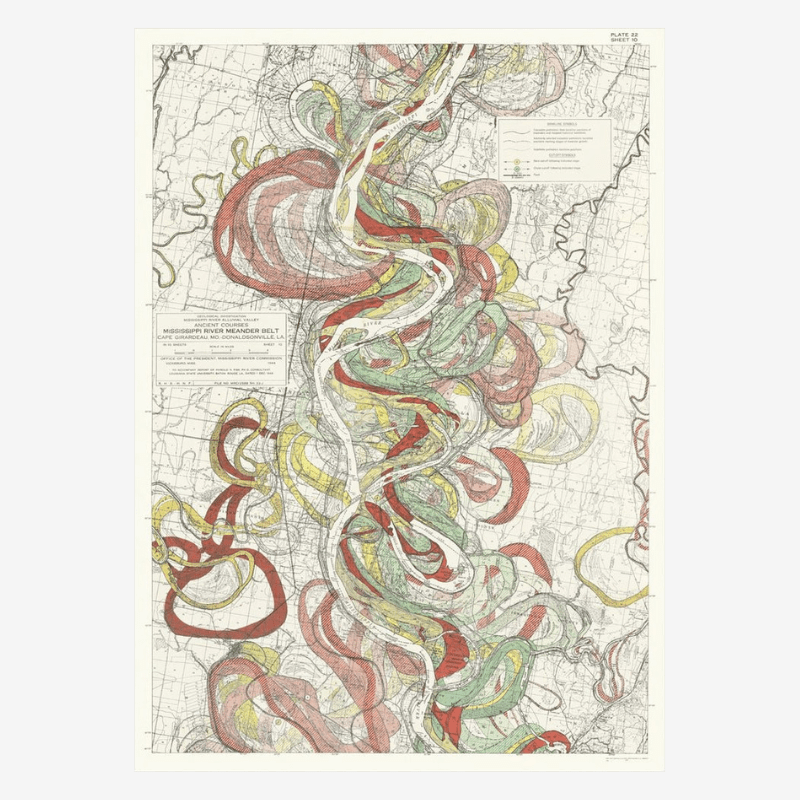 Mississippi Meanders 3 Framed Art Print - 50x70 8402 - Uneeka