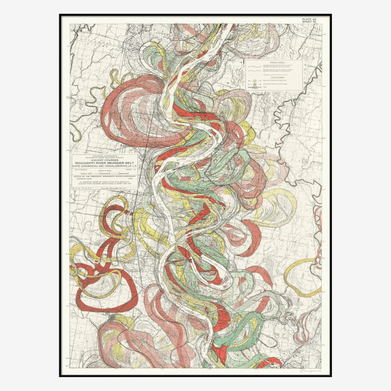 Mississippi Meanders 3 Framed Art Print - BFG 50x70 8402 - Uneeka