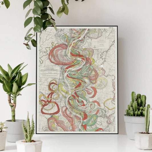 Mississippi Meanders 3 Framed Art Print - OFG 50x70 8402 - Uneeka