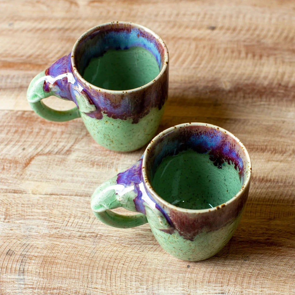 Mixed Green Elephant Handle Glazed Mug - BF36 - Uneeka