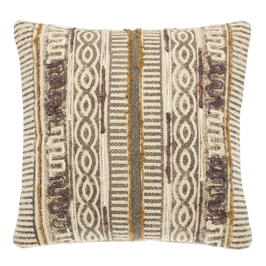 Mixed Pattern Hand Block Pattern Neutral Cushion - SPCMI - P - Uneeka