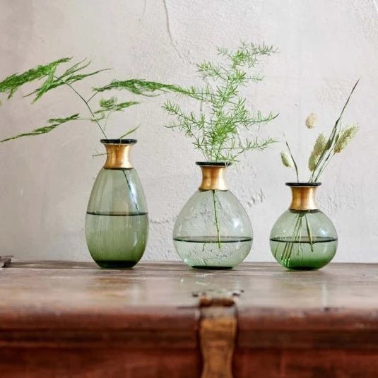 Miza Mini Green Glass Vase - MV1001 - Uneeka