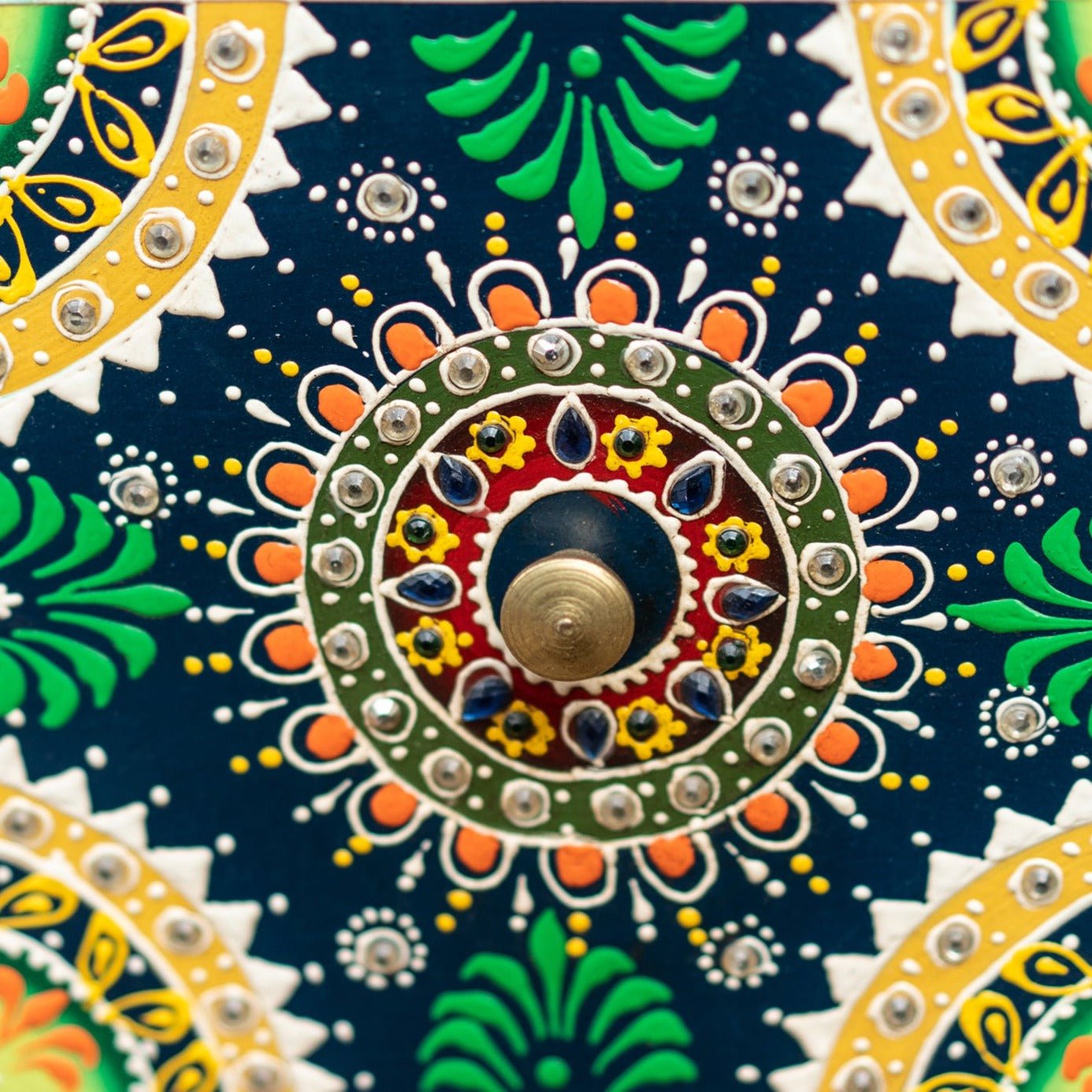 Multi Colour Hand Painted 9 Drawer Chest - STC635 - Uneeka