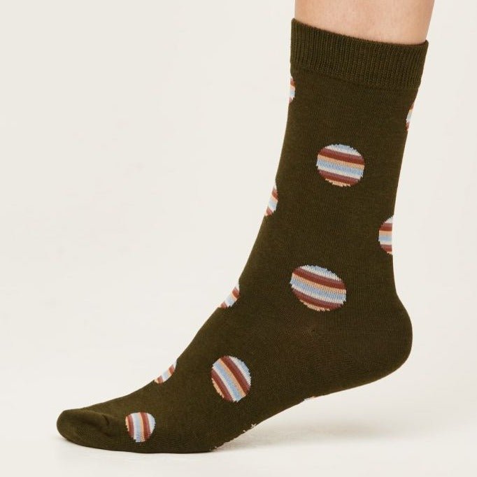 Multi Colour Rainbow Organic Socks - SPW748 - GREEN - Uneeka