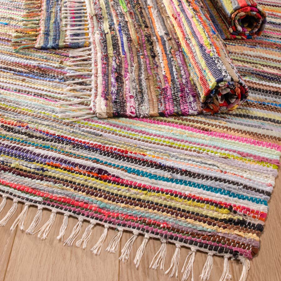 Multi Colour Recycled Cotton Rag Rug - RR23S - Uneeka