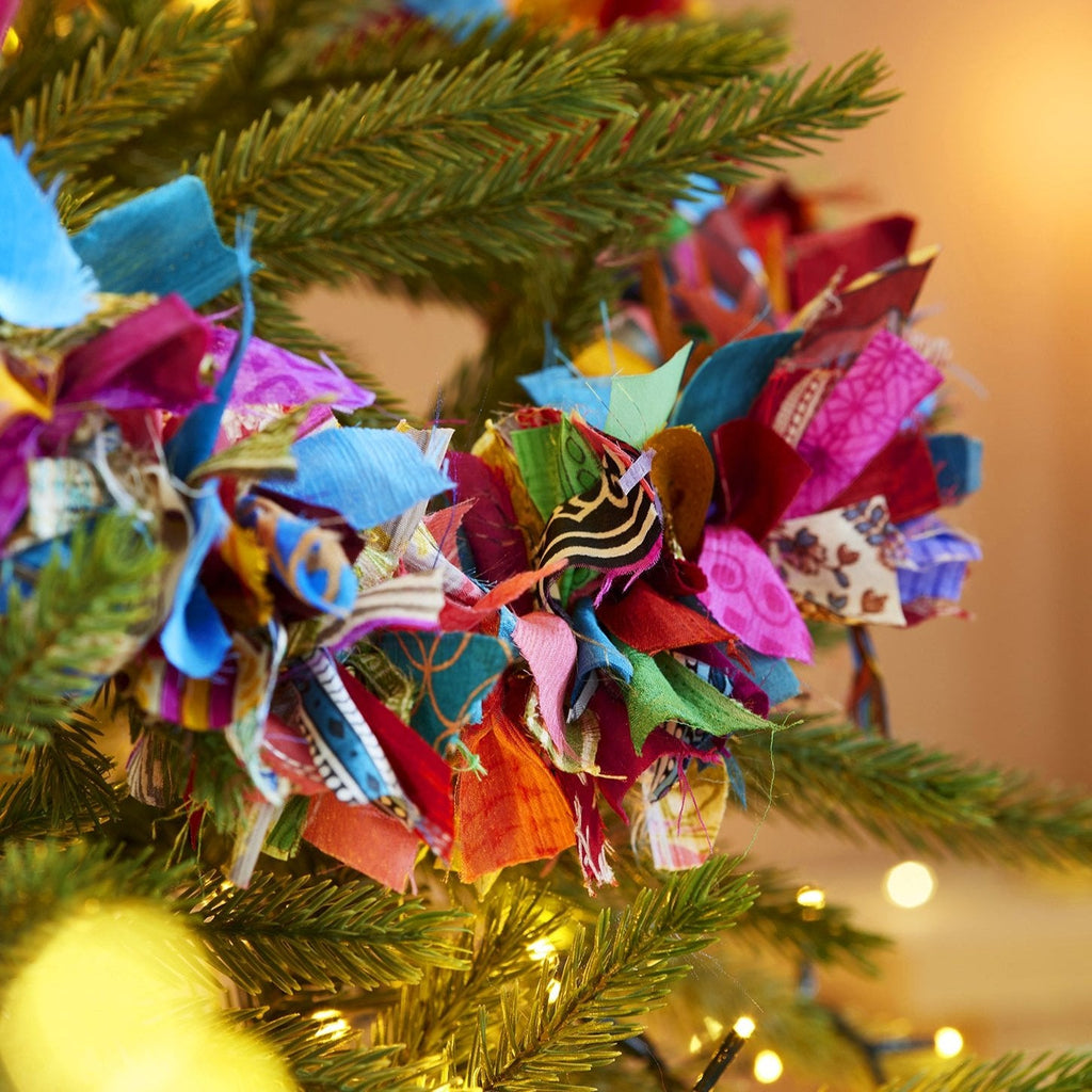 Multi Colour Recycled Sari Eco Tinsel Garland - TG1 - Uneeka