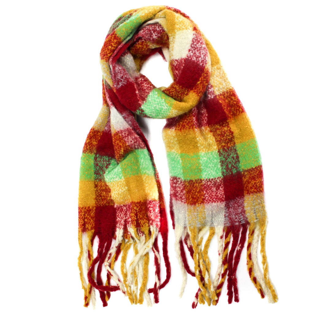 Multi Colour Red & Yellow Check Scarf* - SK5656C05 - Uneeka