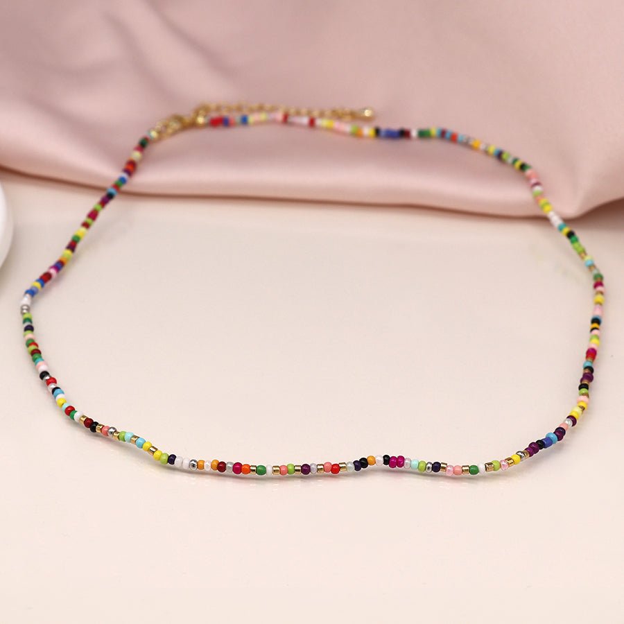 Multi Coloured Beaded Necklace - 04310 - Uneeka