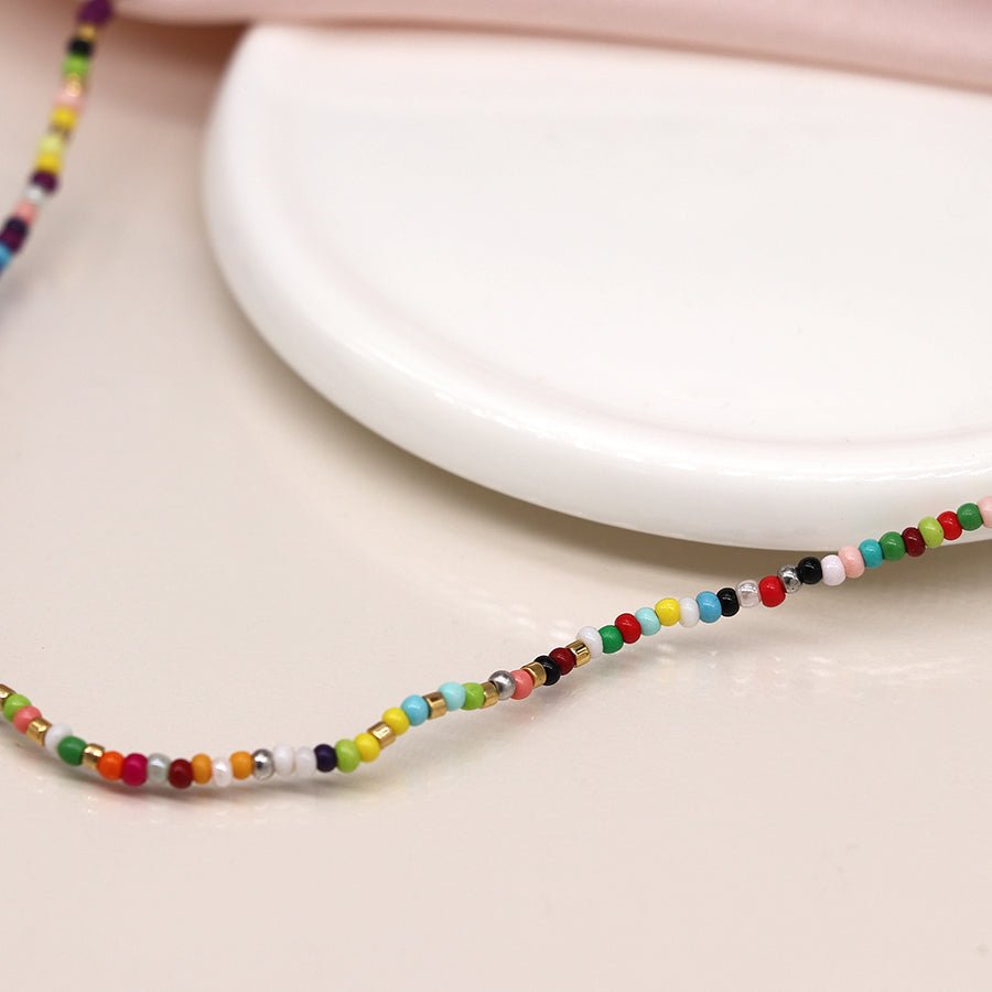 Multi Coloured Beaded Necklace - 04310 - Uneeka