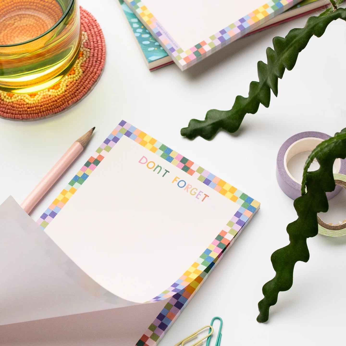 Multi Coloured Squares List Pad - HAP41 - Uneeka