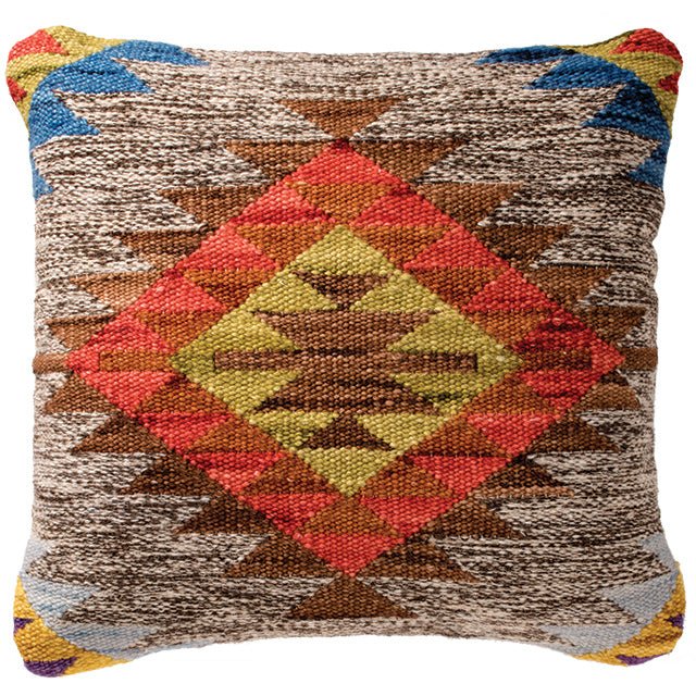 Multi Diamond Handloom Kilim Cushion - CC106 - Uneeka