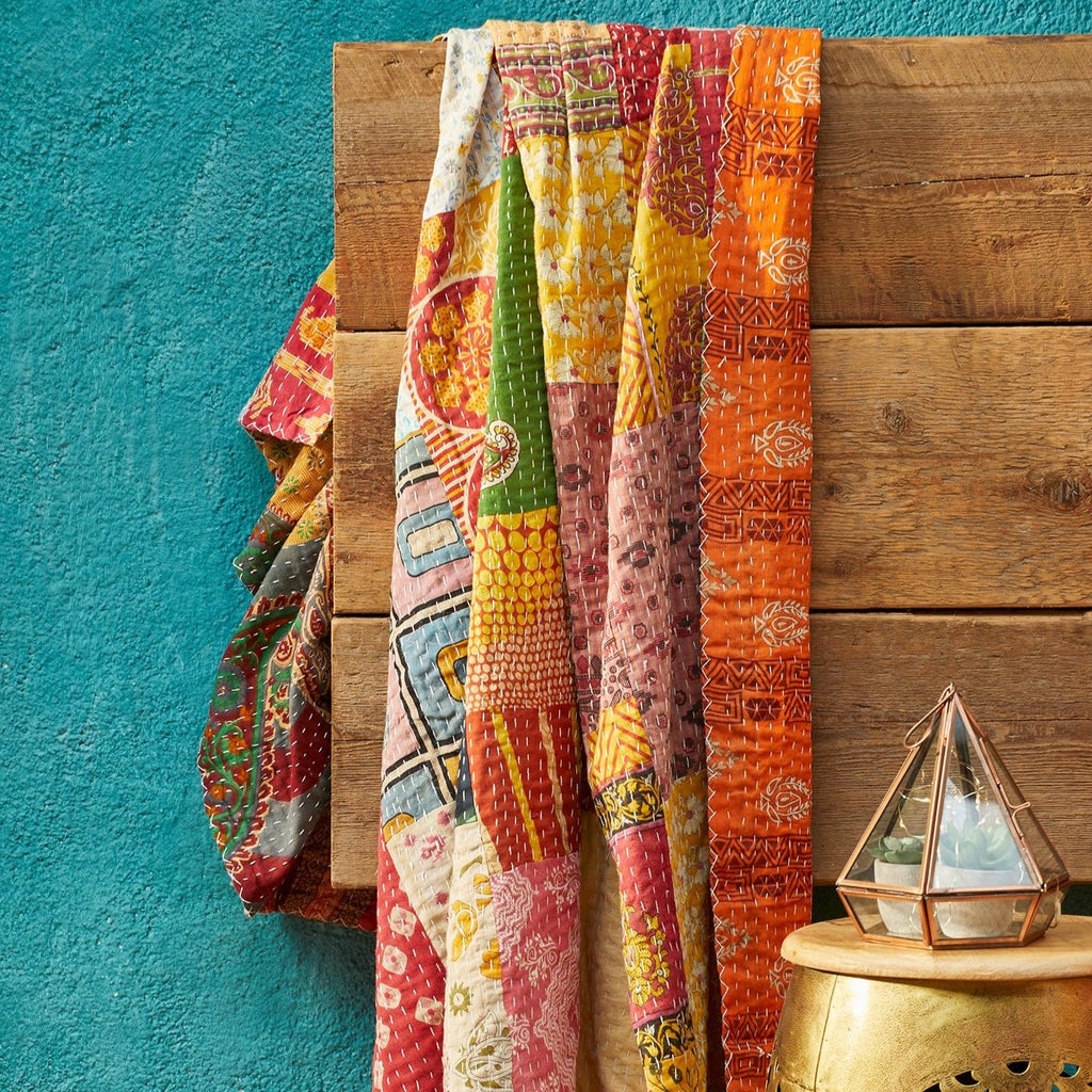 Multi Patchwork Kantha Throw - TH406 - Uneeka