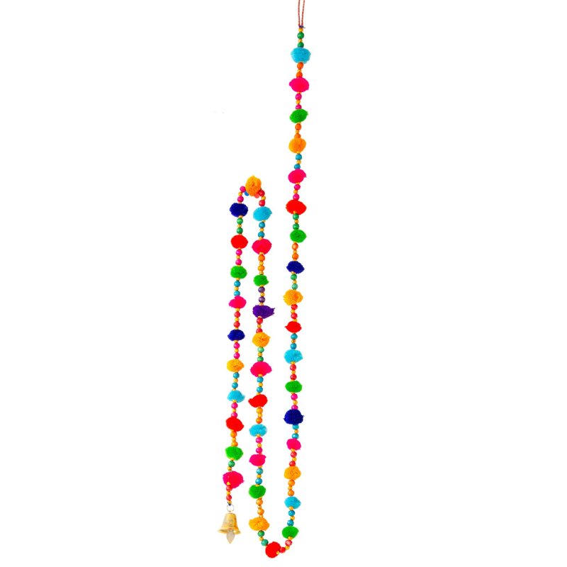 Multicoloured Pom Pom String Hanging Decoration - STR94 - Uneeka