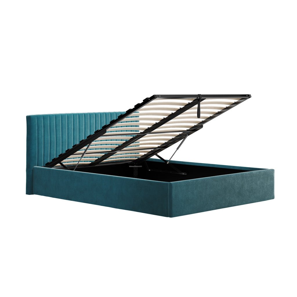 Munich Teal Ottoman Bed Frame - BERLINTEA4.6* - Uneeka