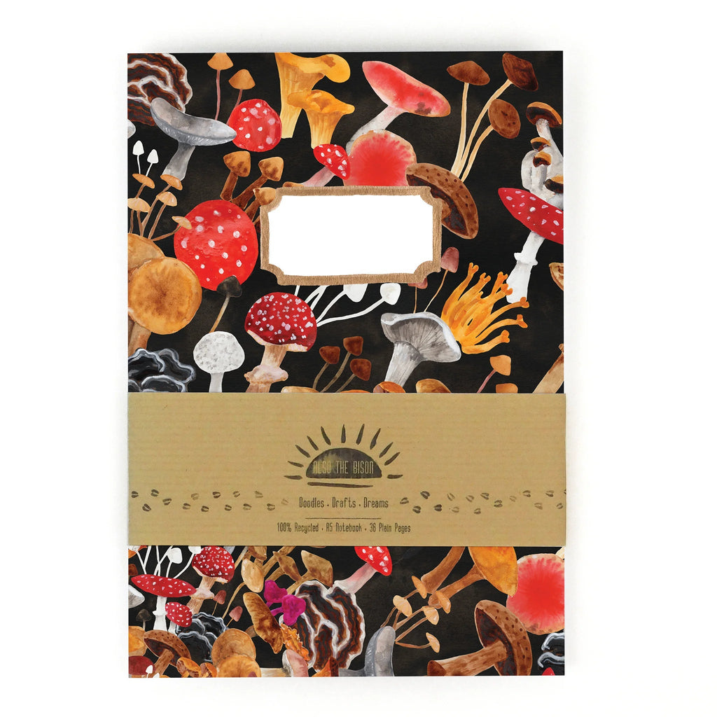 Mushroom Fungi Print A5 Notebook - Fungi Print A5 Notebook - Uneeka