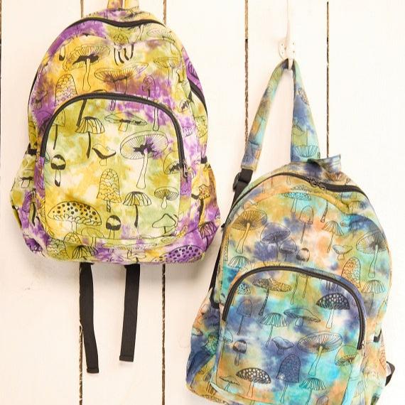 Mushroom Patterned Tie - dye Backpack - BP2PUY - Uneeka