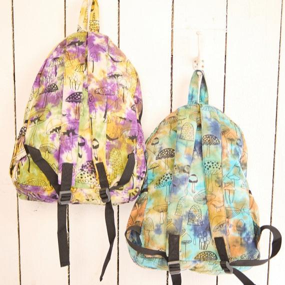 Mushroom Patterned Tie - dye Backpack - BP2PUY - Uneeka