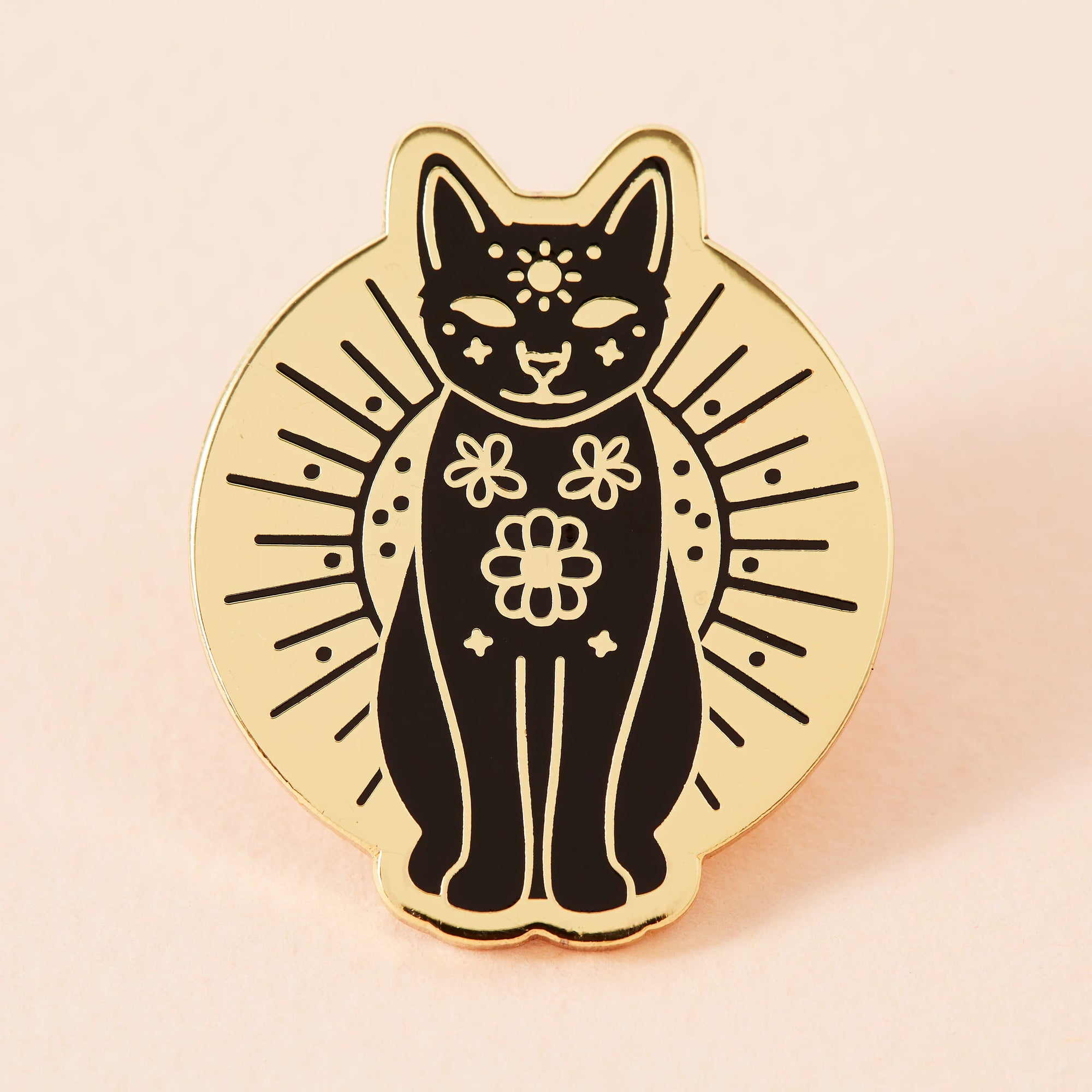 Mystic Black Cat Gold Plated Enamel Pin - EP788 - Uneeka