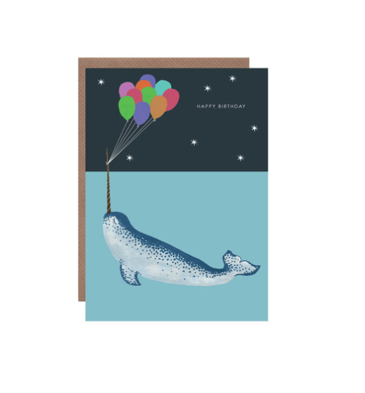 Narwhal Happy Birthday Greetings Card - HCWB166 - Uneeka