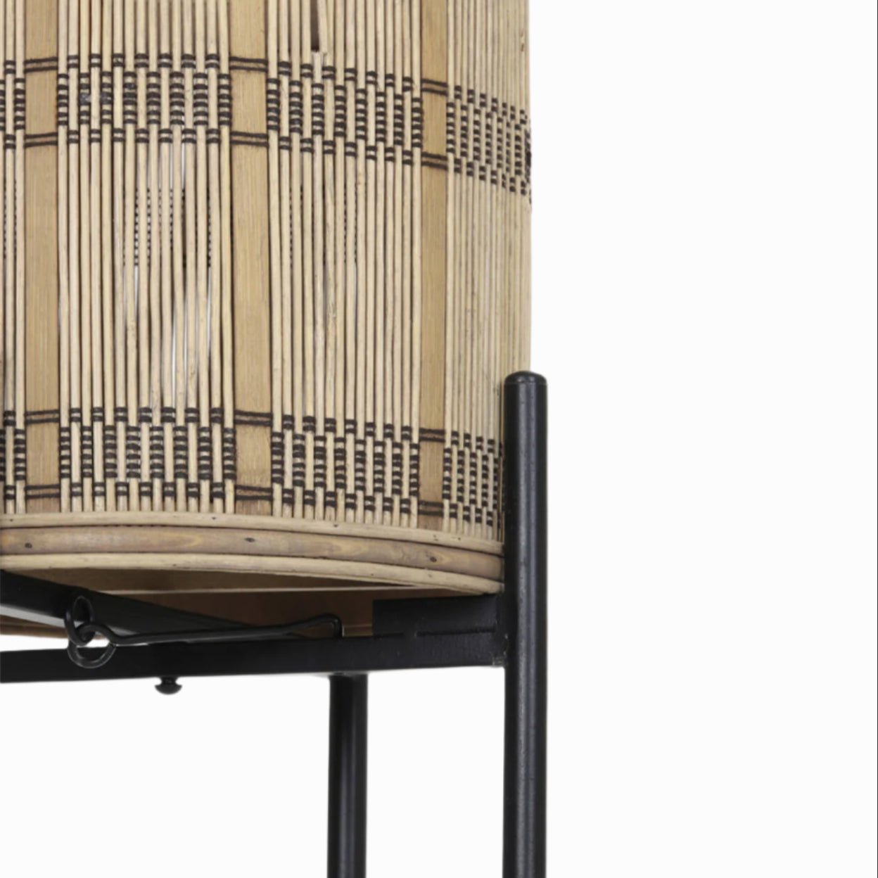 Natural & Black Patterned Plant Stand - 5993884 - Uneeka