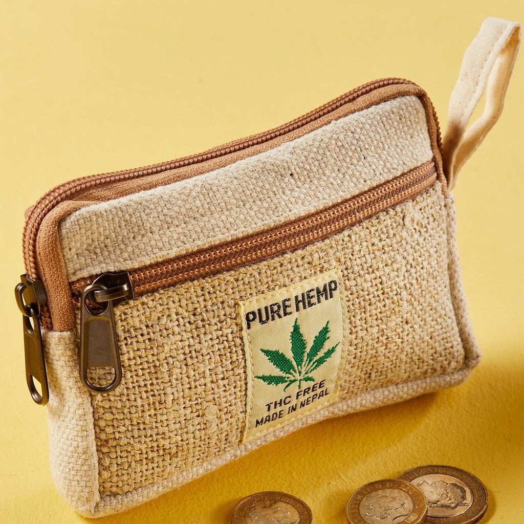 Natural Hemp Zip Purse - P52 - Uneeka