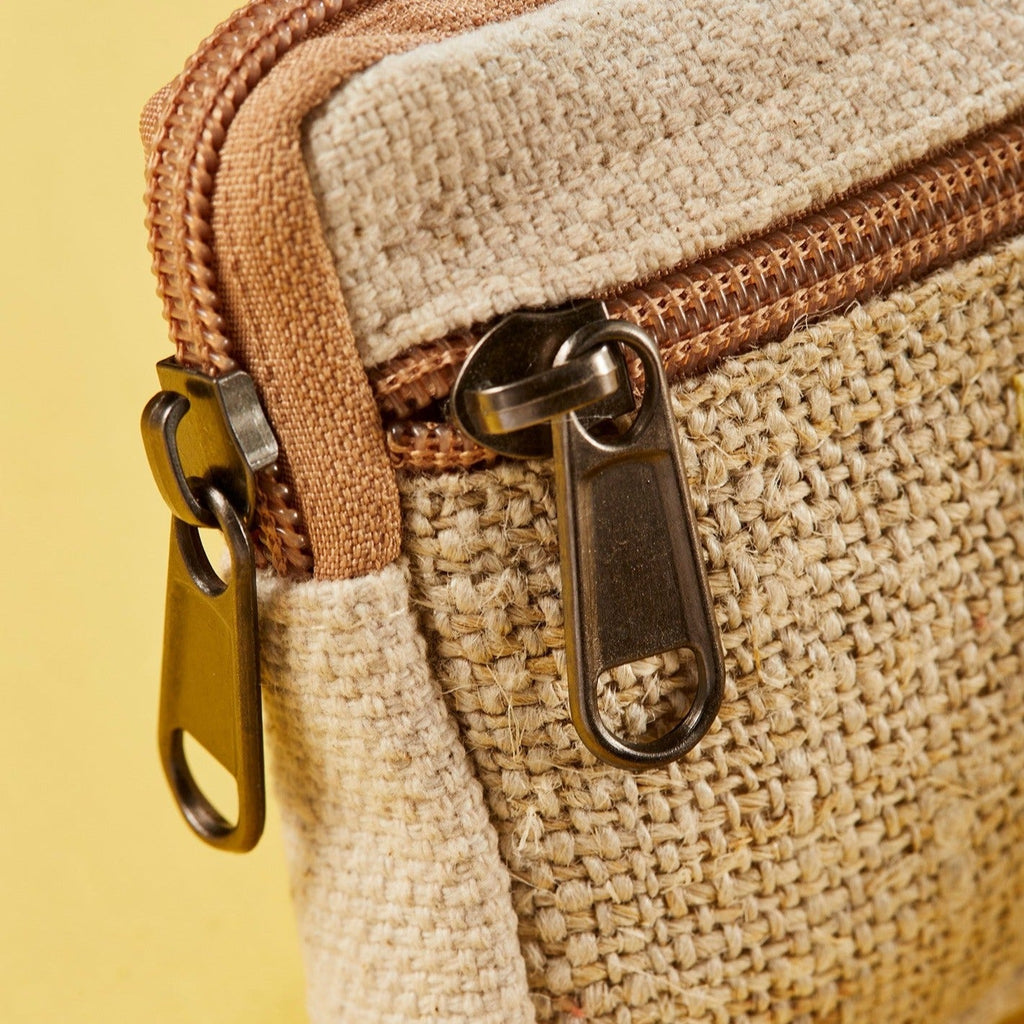 Natural Hemp Zip Purse - P52 - Uneeka