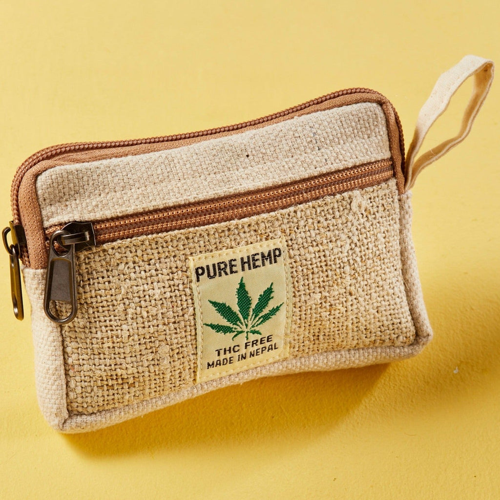 Natural Hemp Zip Purse - P52 - Uneeka