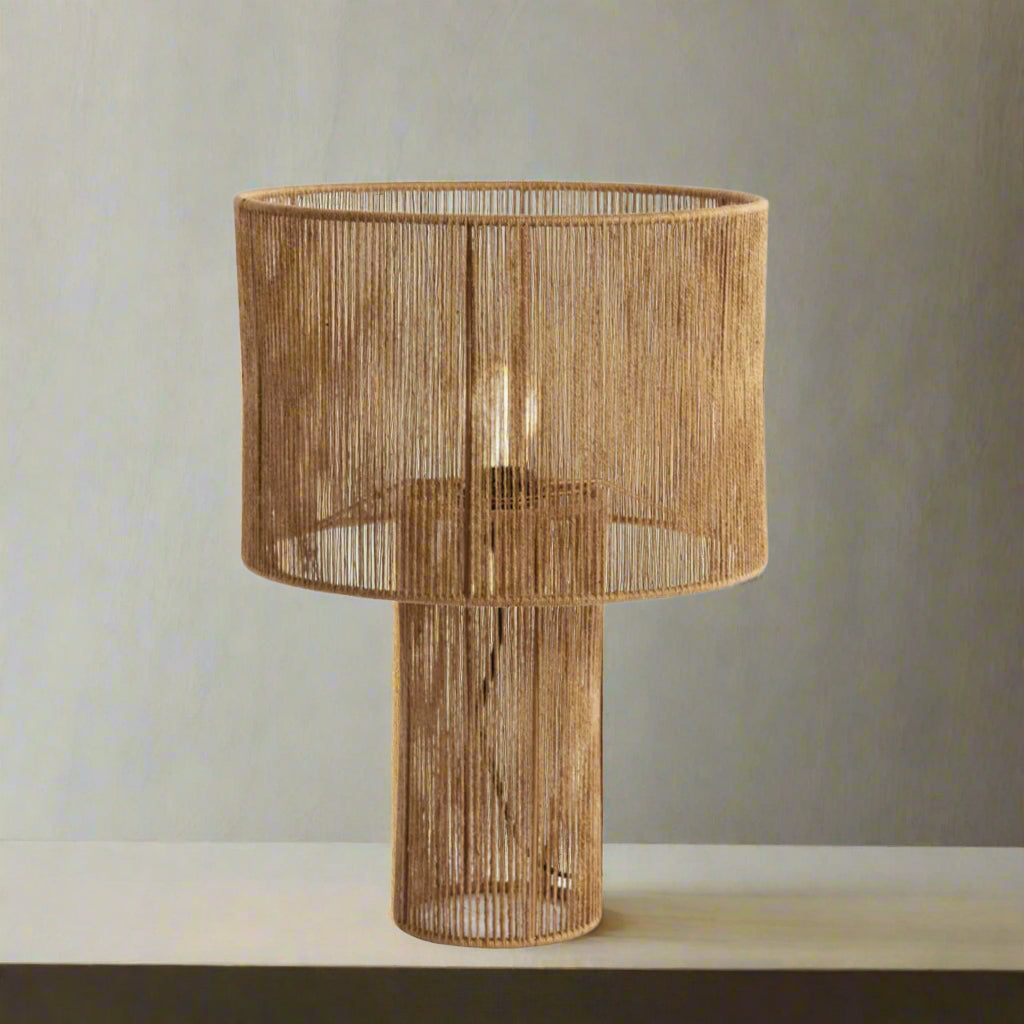 Natural Jute String Table Lamp - 1880283 - Uneeka